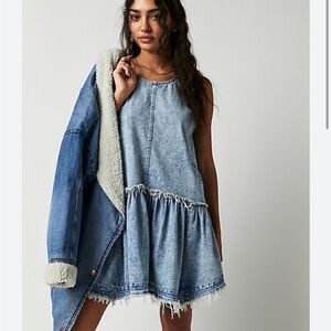 Free People acid wash denim dress